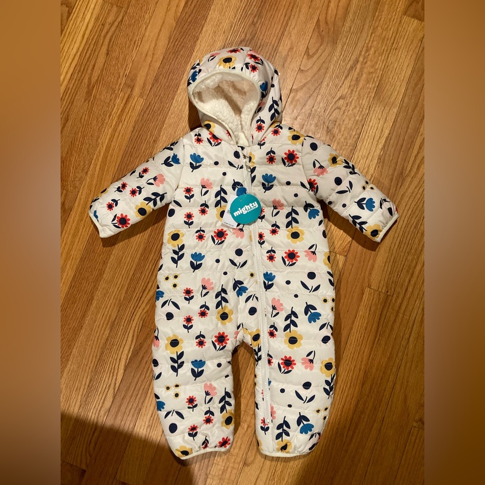 Mighty Goods Baby Girls Floral Snowsuit 9m